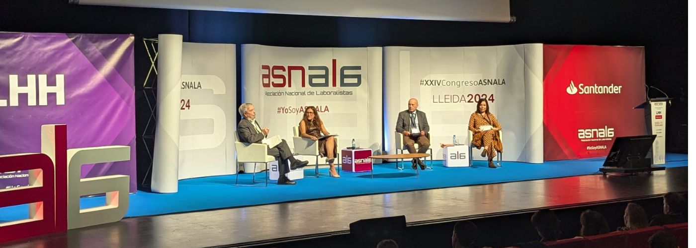 Intervención de Ricardo Bodas Martín, exmagistrado de la Sala IV del Tribunal Supremo, Ramón Gallo Llanos, presidente en funciones de la Sala de lo Social de la Audiencia Nacional, y Alicia Catalá Pellón, magistrada del Tribunal Superior de Justicia de Madrid