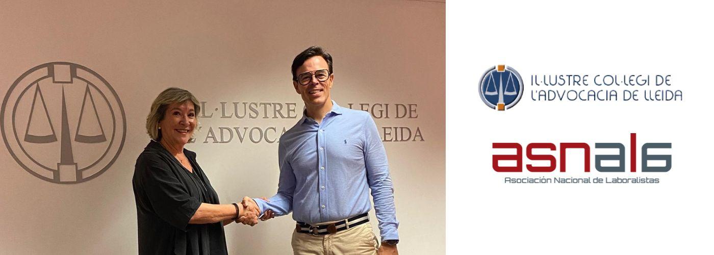 ASNALA y el Il·lustre Col·legi de l'Advocacia de Lleida firman un convenio de colaboración